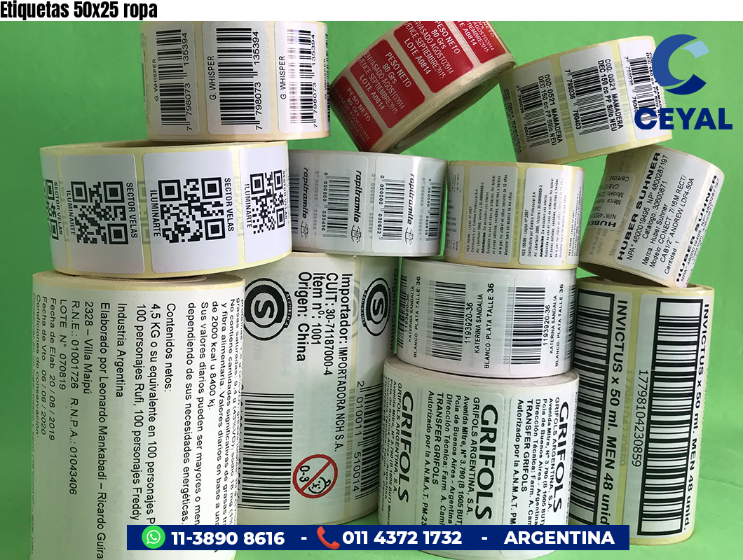 Etiquetas 50x25 ropa