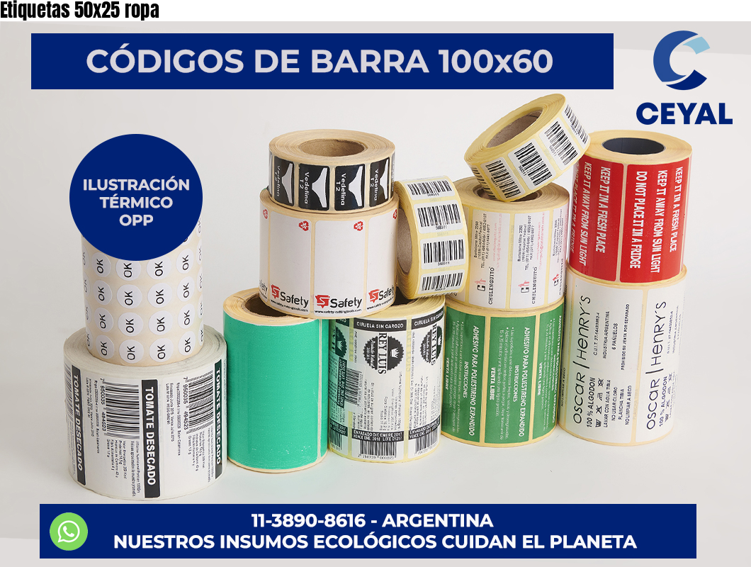 Etiquetas 50x25 ropa