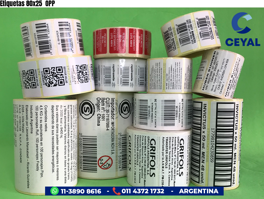 Etiquetas 80x25  OPP