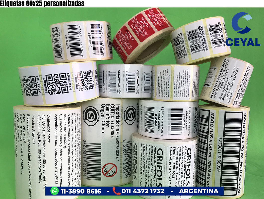 Etiquetas 80x25 personalizadas