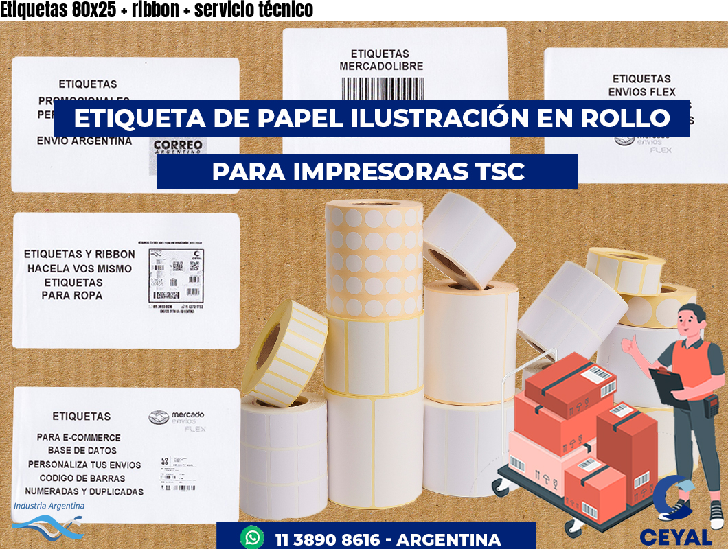 Etiquetas 80x25   ribbon   servicio técnico