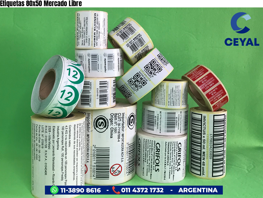 Etiquetas 80x50 Mercado Libre