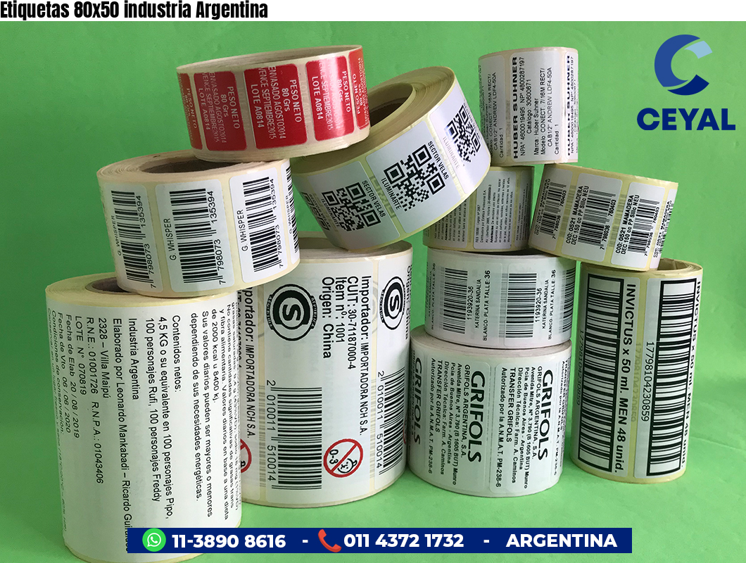 Etiquetas 80x50 industria Argentina