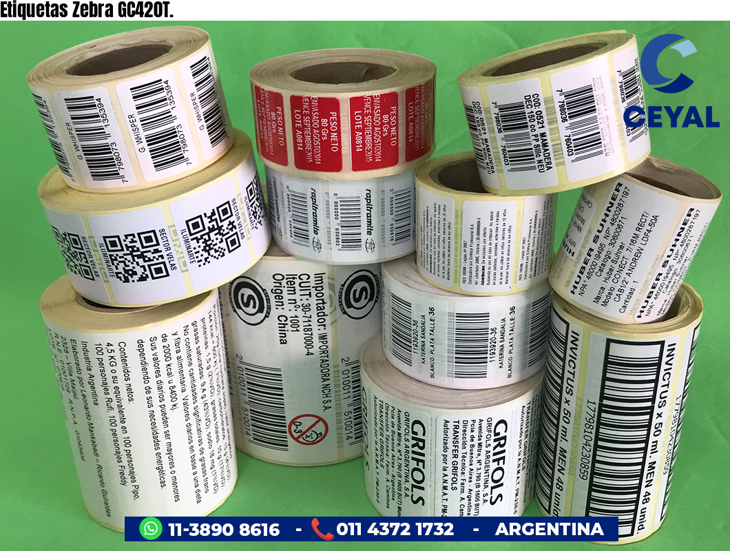 Etiquetas Zebra GC420T.