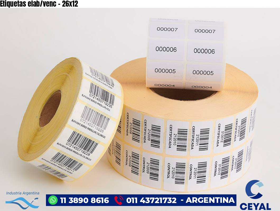 Etiquetas elab/venc - 26x12