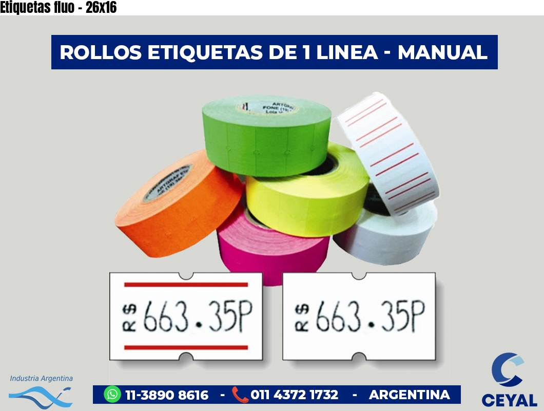 Etiquetas fluo - 26x16