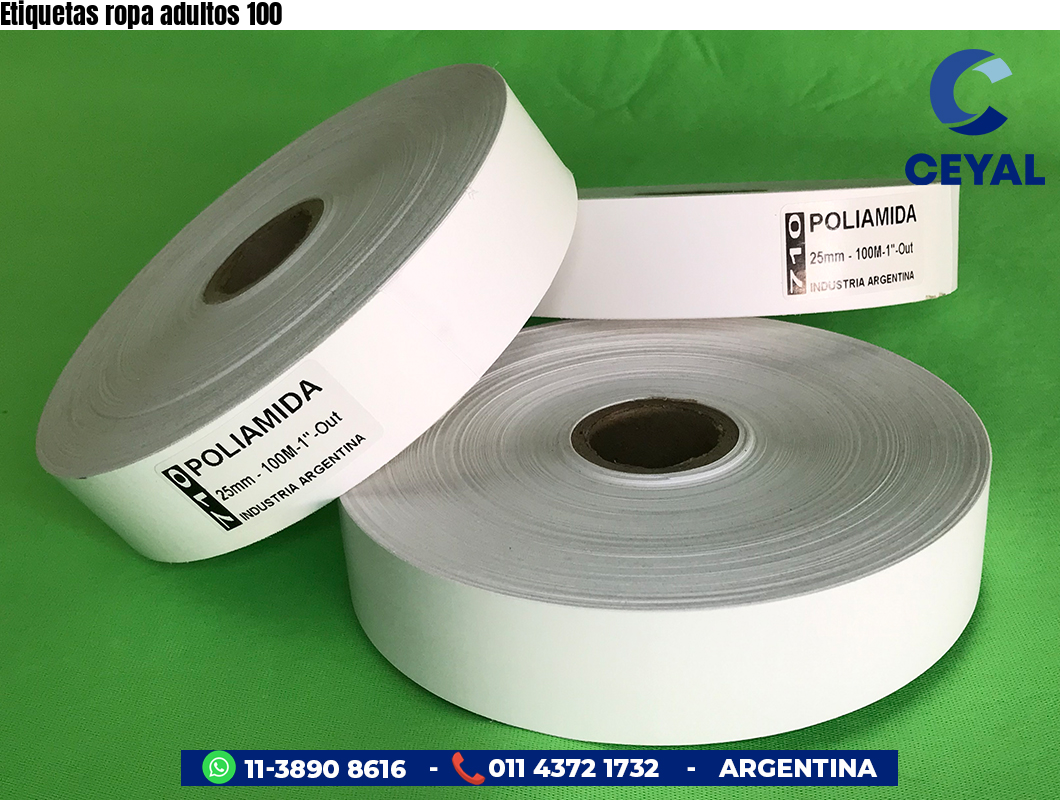 Etiquetas ropa adultos 100