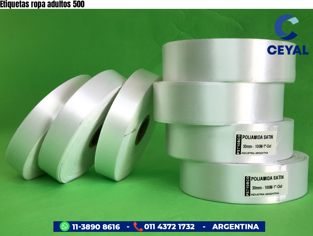 Etiquetas ropa adultos 500