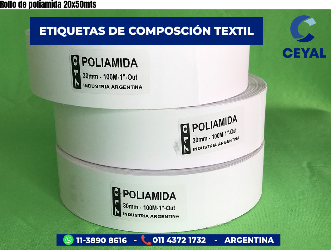 Rollo de poliamida 20x50mts
