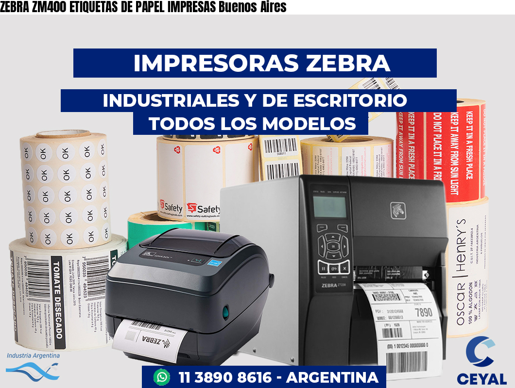ZEBRA ZM400 ETIQUETAS DE PAPEL IMPRESAS Buenos Aires