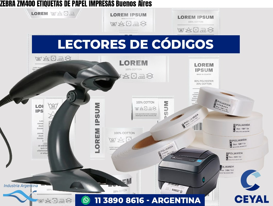ZEBRA ZM400 ETIQUETAS DE PAPEL IMPRESAS Buenos Aires