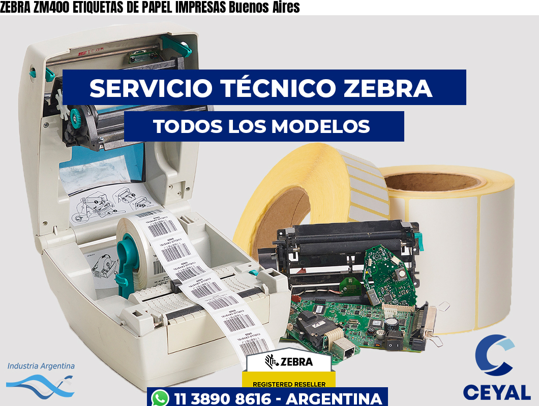 ZEBRA ZM400 ETIQUETAS DE PAPEL IMPRESAS Buenos Aires
