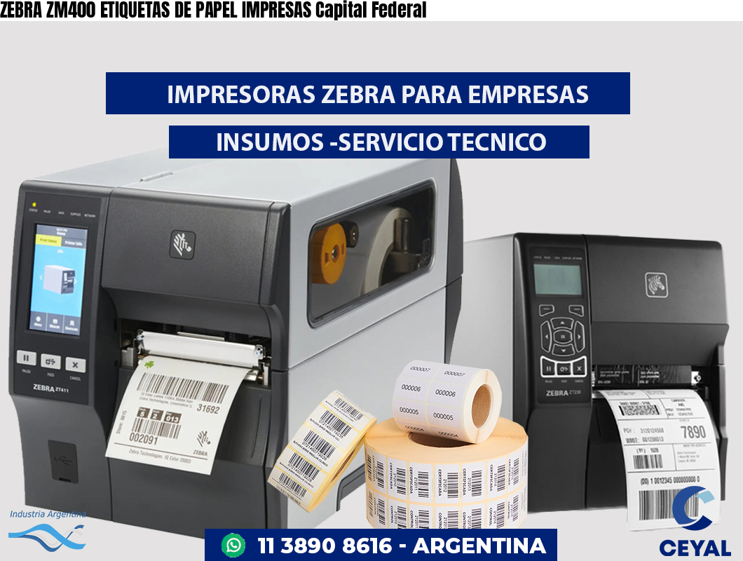 ZEBRA ZM400 ETIQUETAS DE PAPEL IMPRESAS Capital Federal