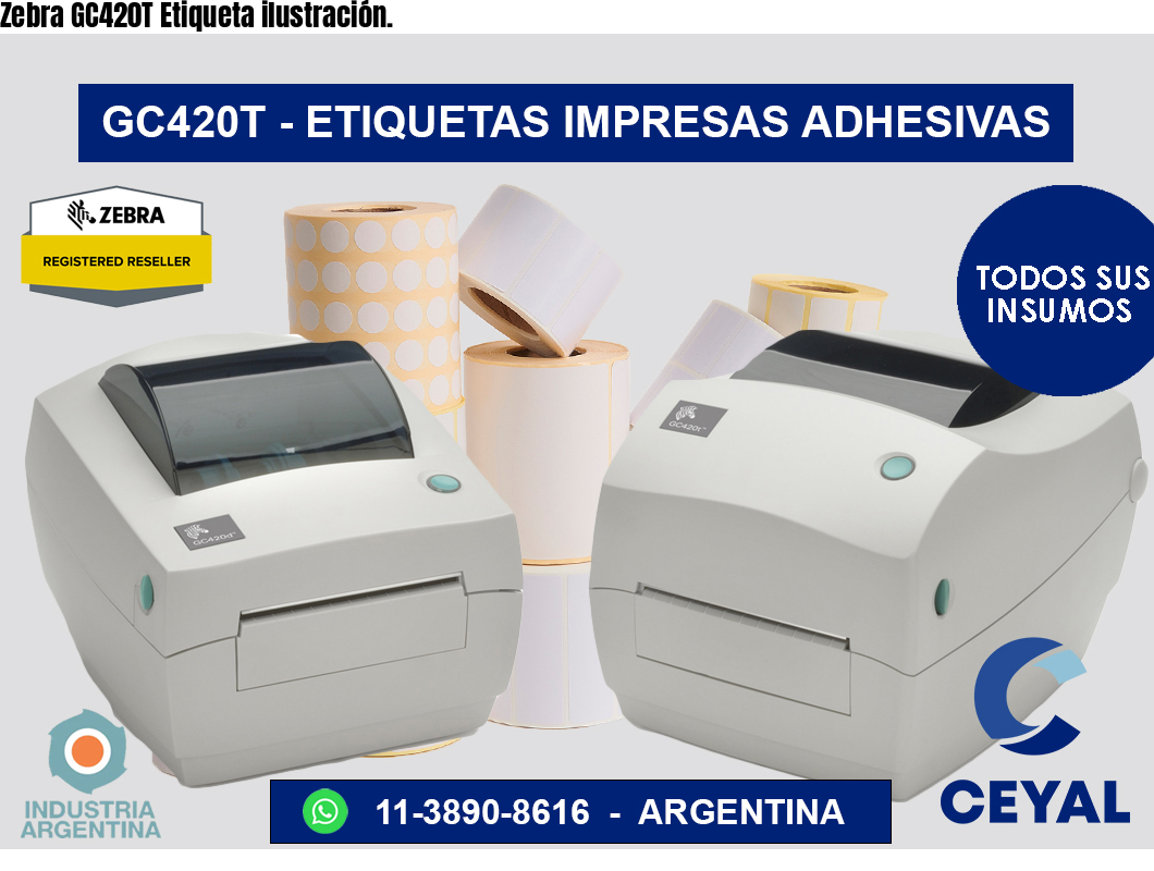 Zebra GC420T Etiqueta ilustración.