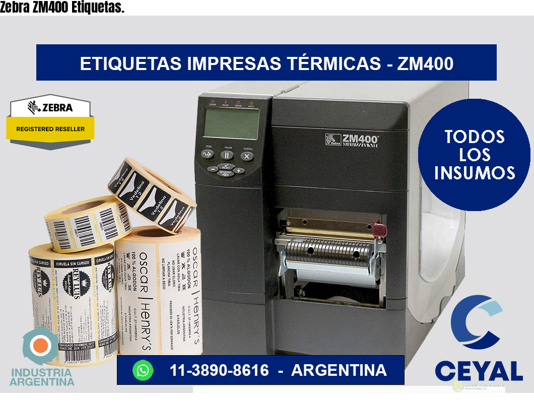 Zebra ZM400 Etiquetas.