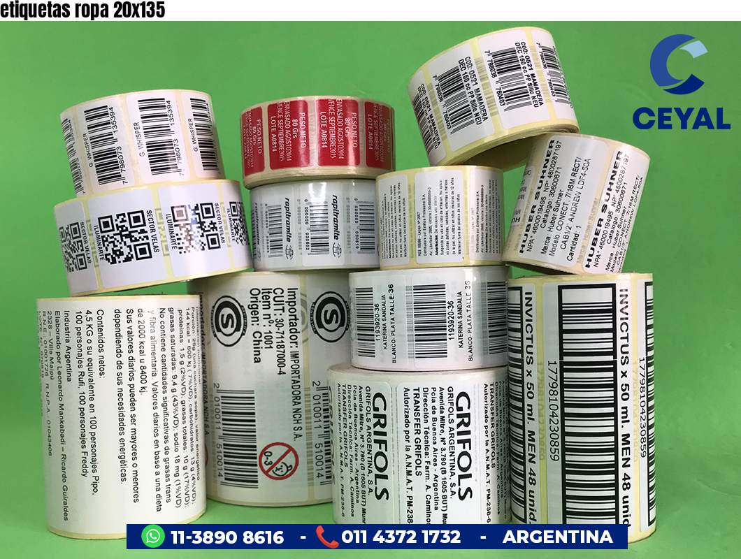 etiquetas ropa 20x135