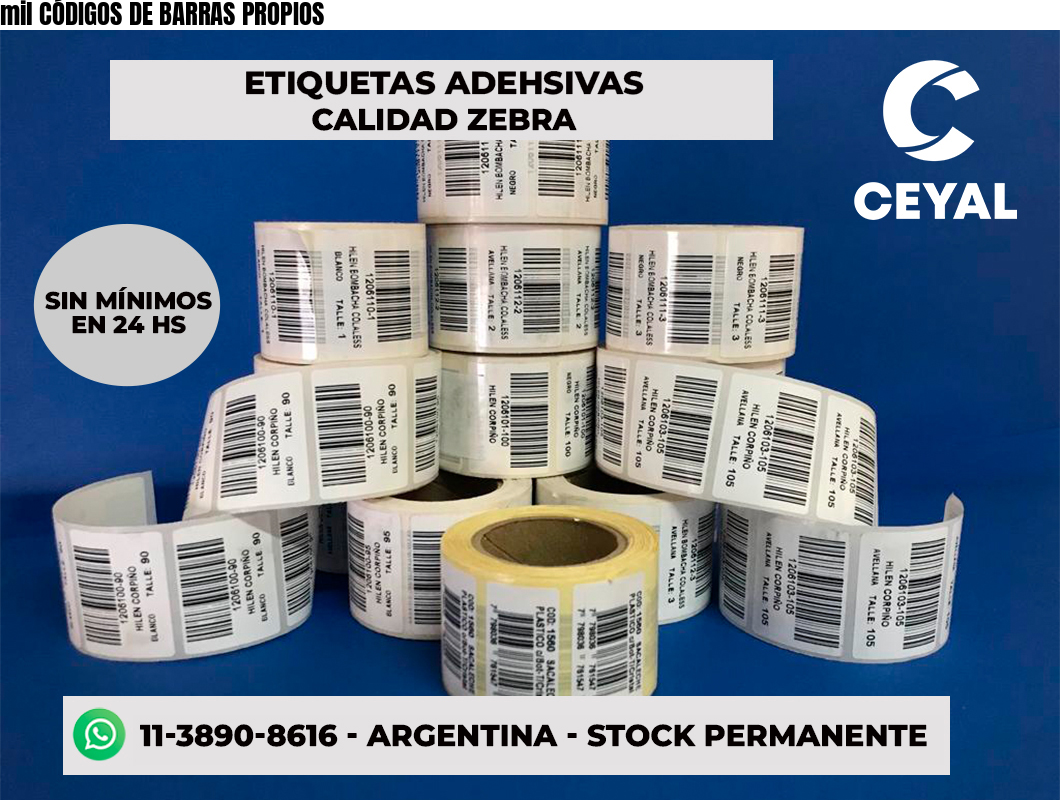 mil CÓDIGOS DE BARRAS PROPIOS
