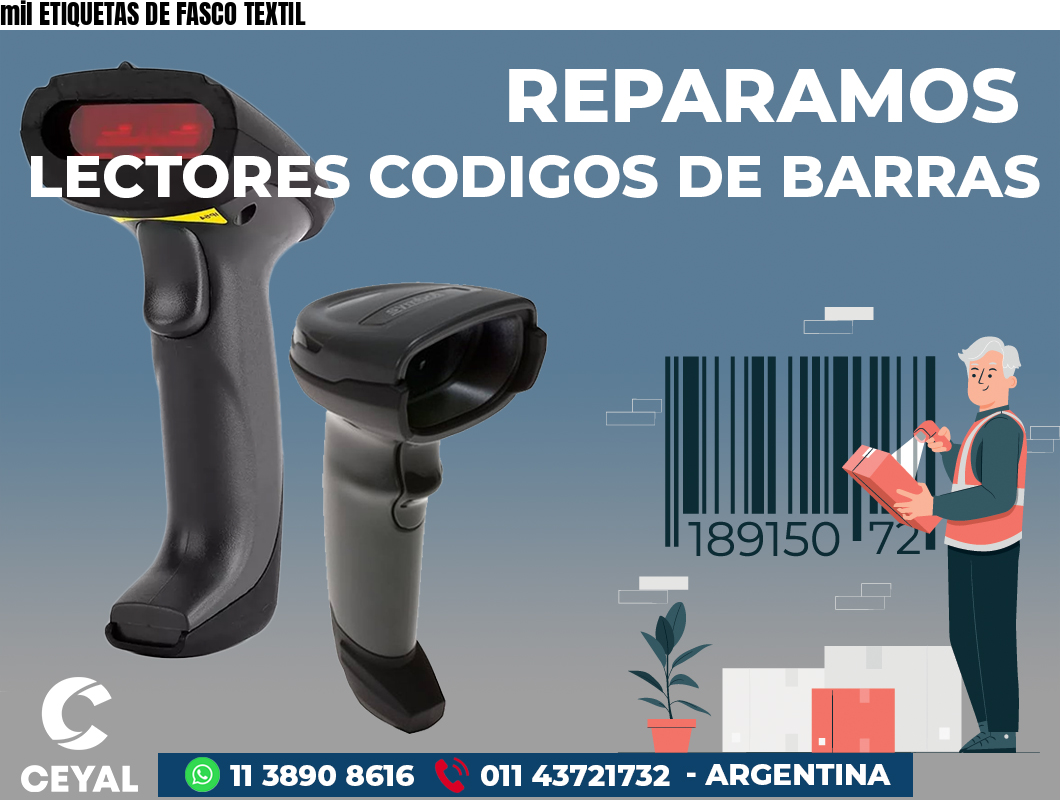 mil ETIQUETAS DE FASCO TEXTIL
