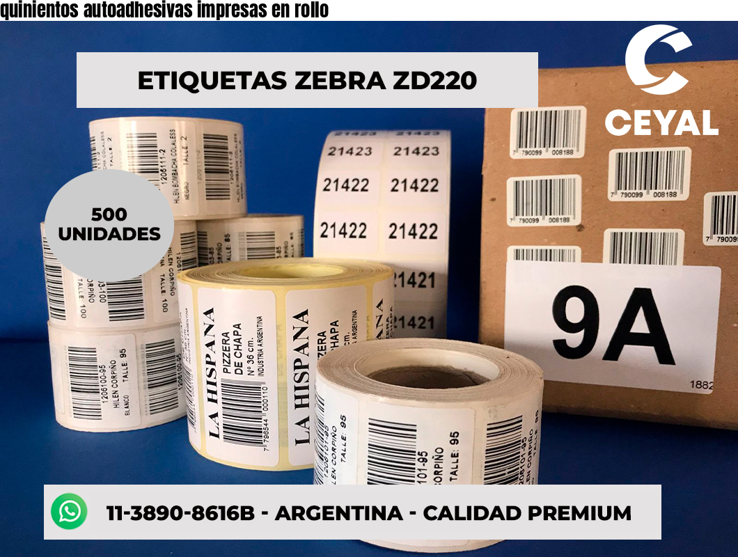 quinientos autoadhesivas impresas en rollo