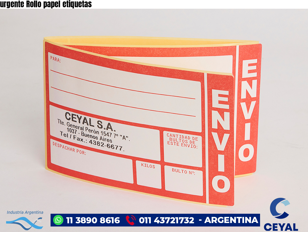 urgente Rollo papel etiquetas
