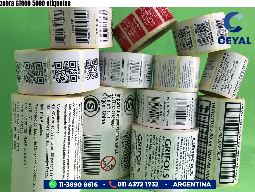zebra GT800 5000 etiquetas