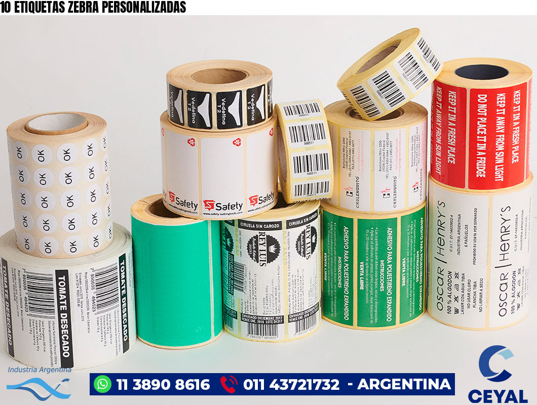 10 ETIQUETAS ZEBRA PERSONALIZADAS