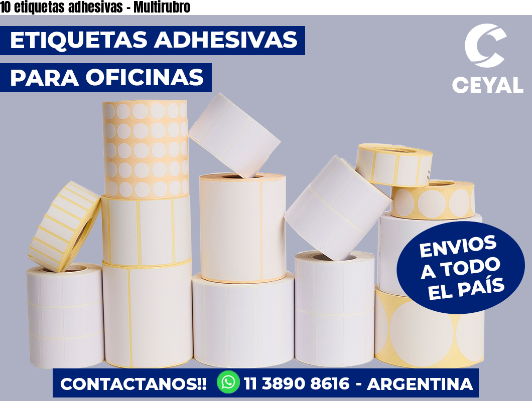 10 etiquetas adhesivas – Multirubro