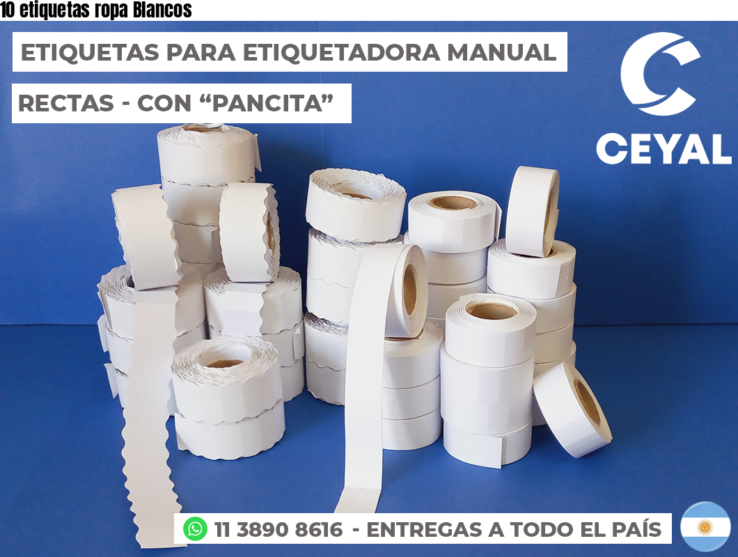 10 etiquetas ropa Blancos