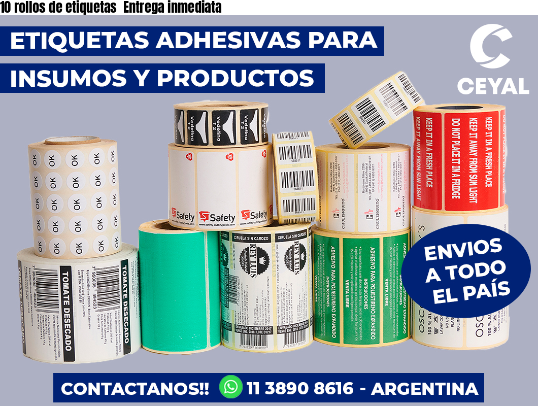 10 rollos de etiquetas  Entrega inmediata