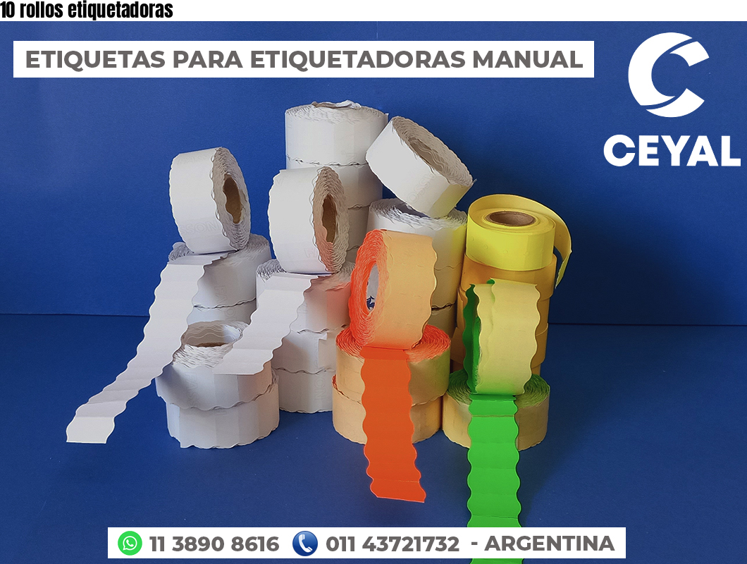 10 rollos etiquetadoras
