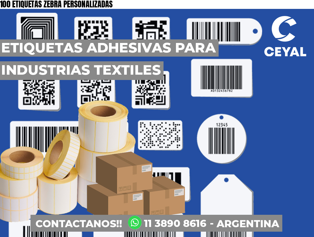 100 ETIQUETAS ZEBRA PERSONALIZADAS