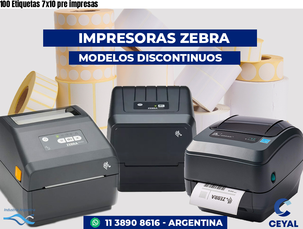 100 Etiquetas 7x10 pre impresas