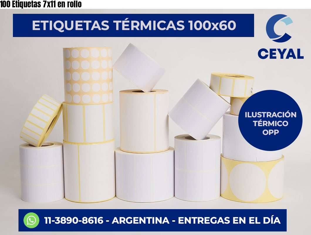 100 Etiquetas 7×11 en rollo