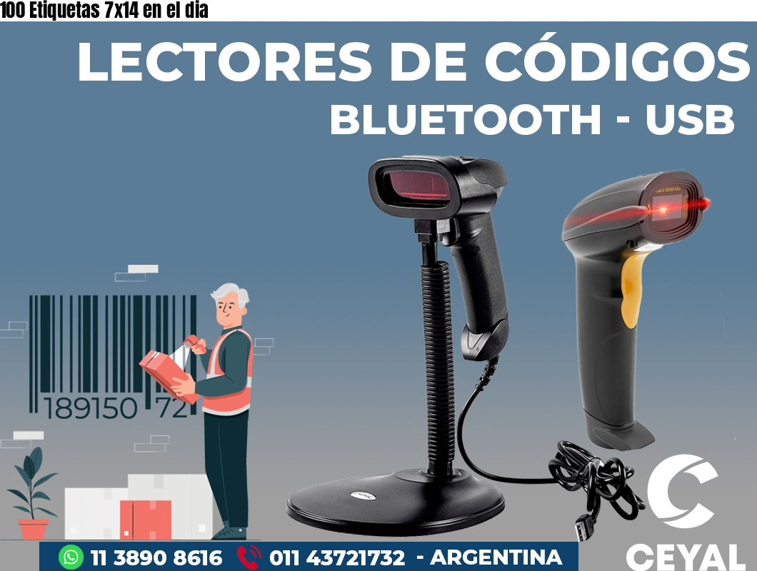 100 Etiquetas 7x14 en el dia