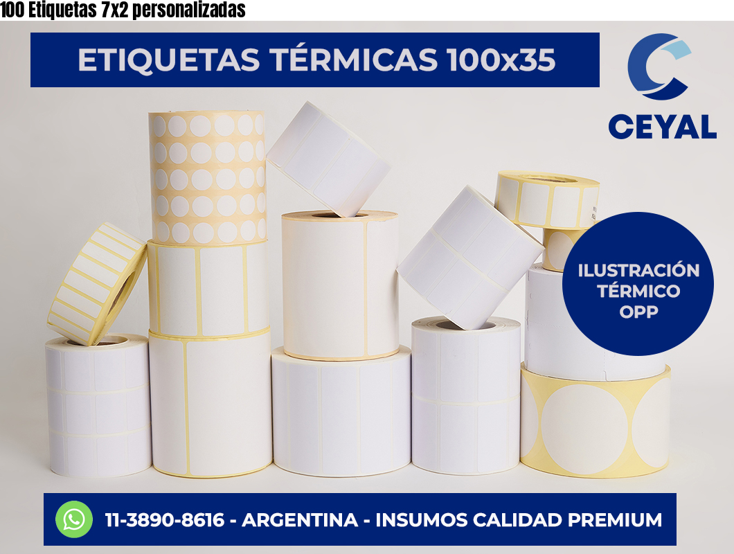 100 Etiquetas 7×2 personalizadas