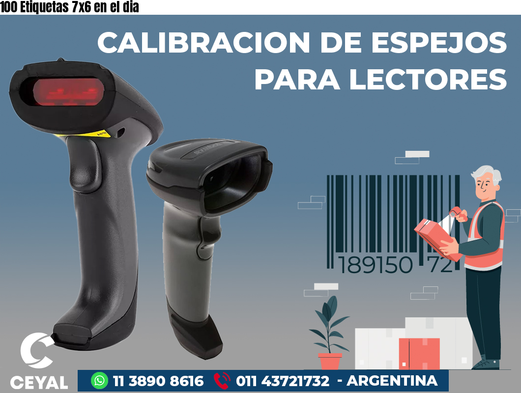100 Etiquetas 7x6 en el dia