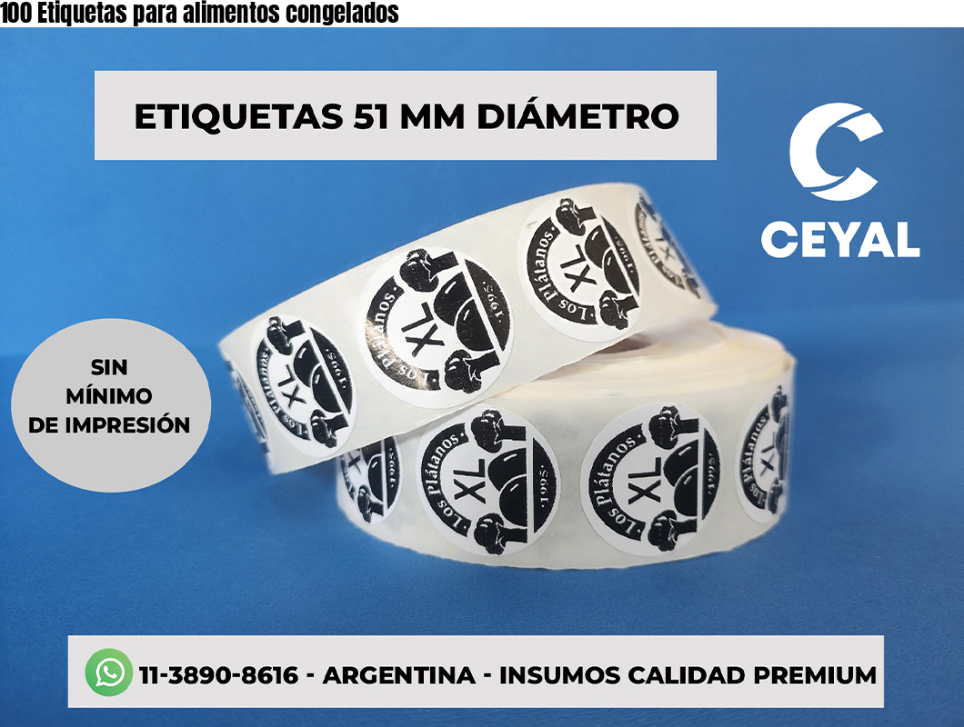100 Etiquetas para alimentos congelados
