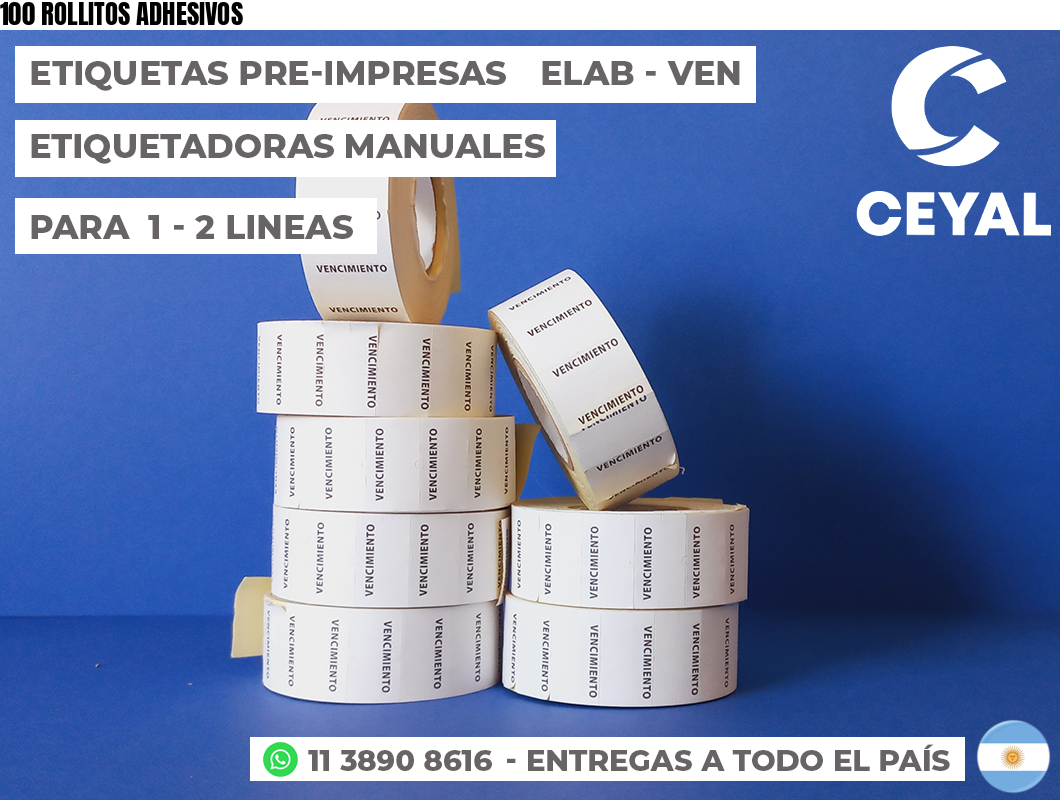 100 ROLLITOS ADHESIVOS