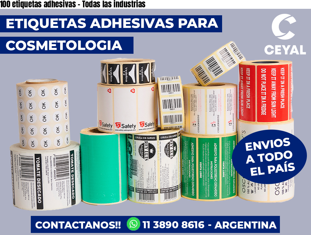 100 etiquetas adhesivas - Todas las industrias