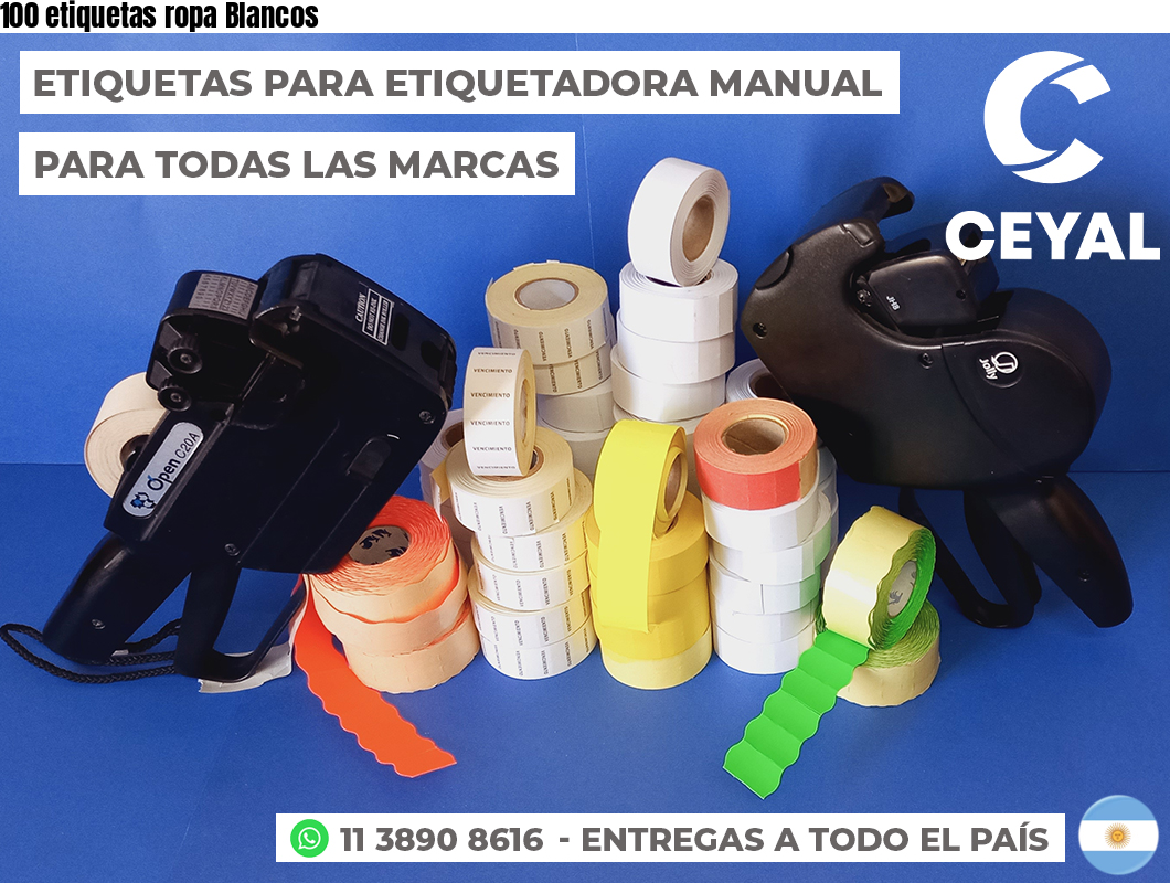 100 etiquetas ropa Blancos
