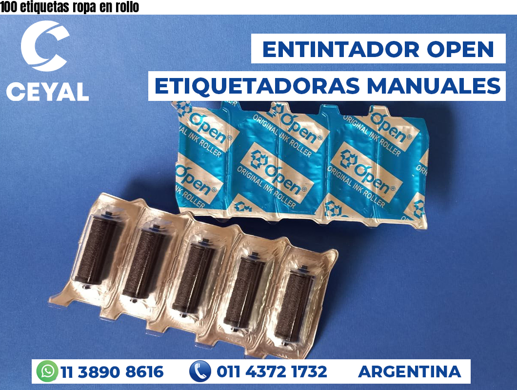 100 etiquetas ropa en rollo