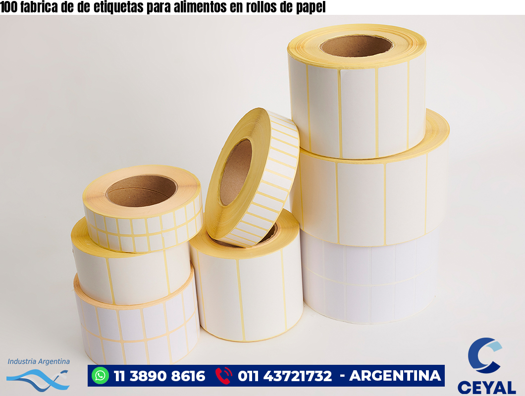 100 fabrica de de etiquetas para alimentos en rollos de papel