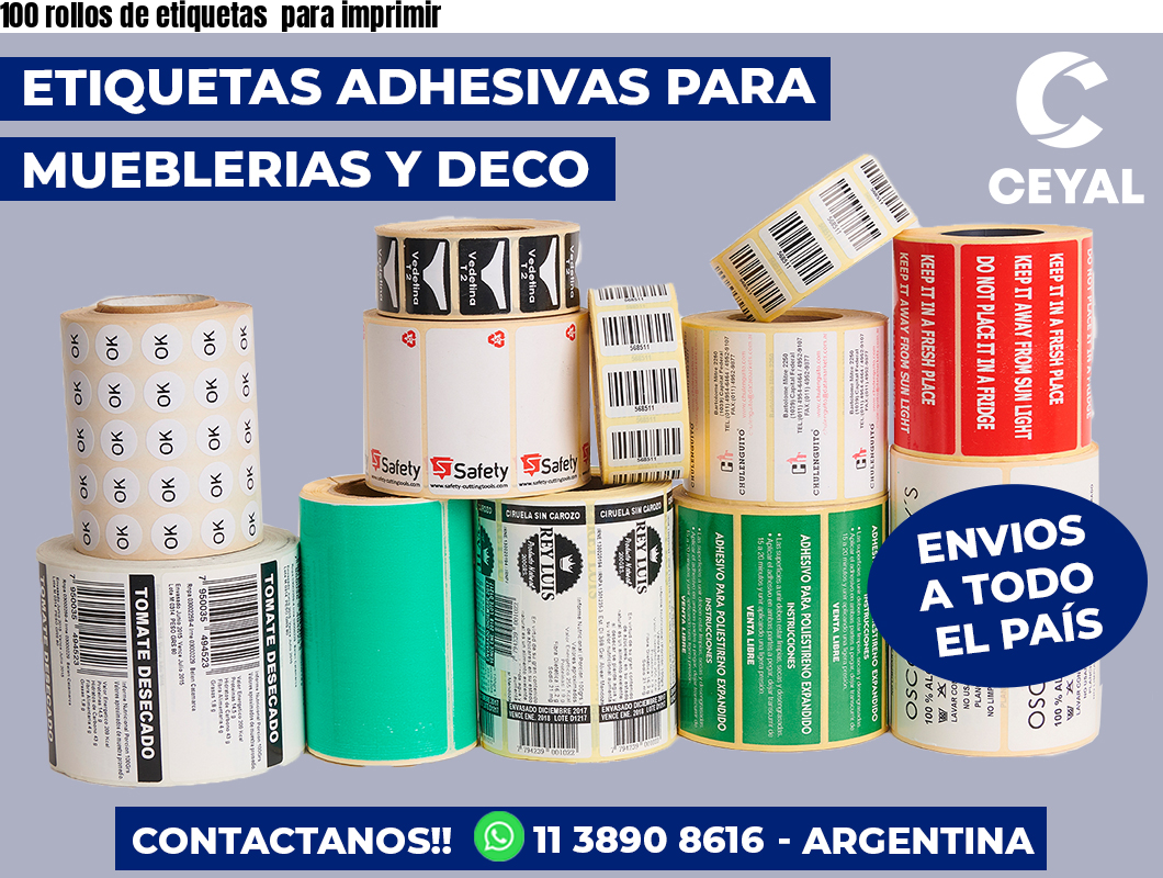 100 rollos de etiquetas  para imprimir