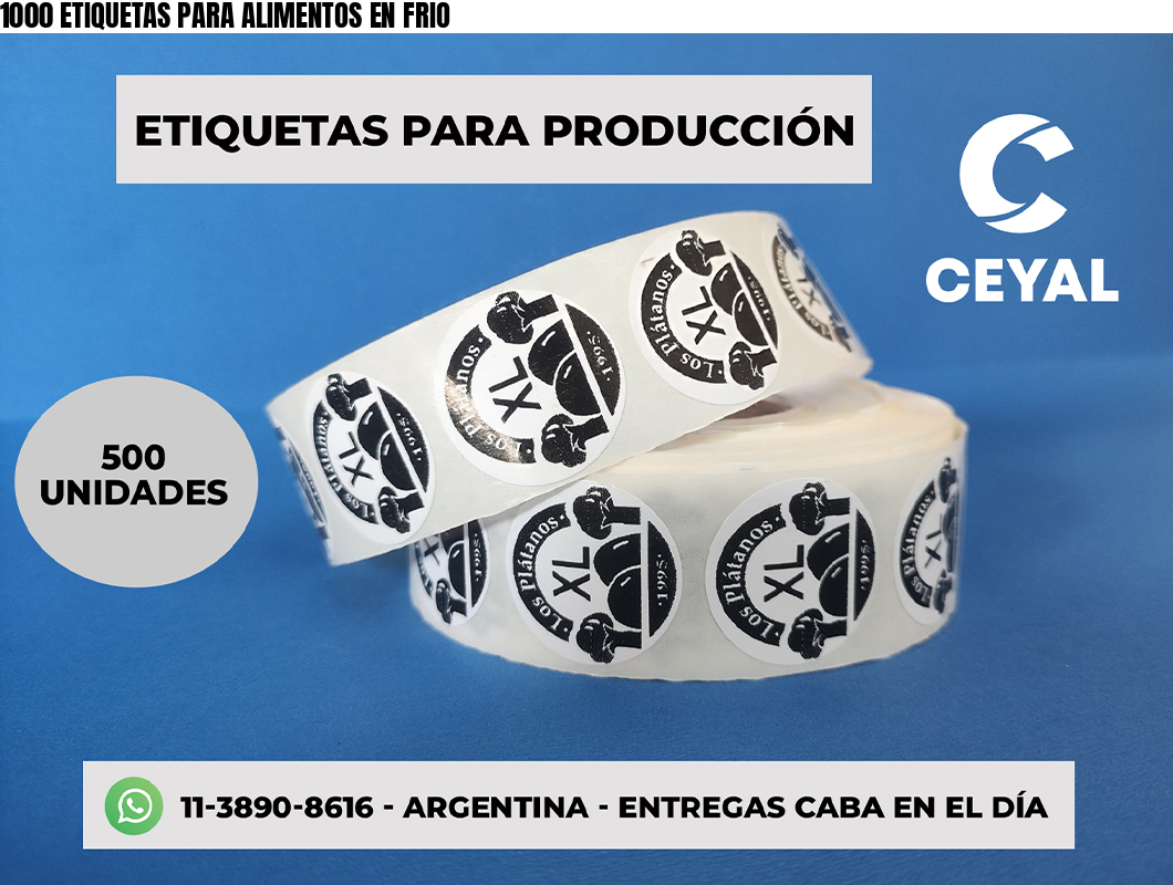 1000 ETIQUETAS PARA ALIMENTOS EN FRIO