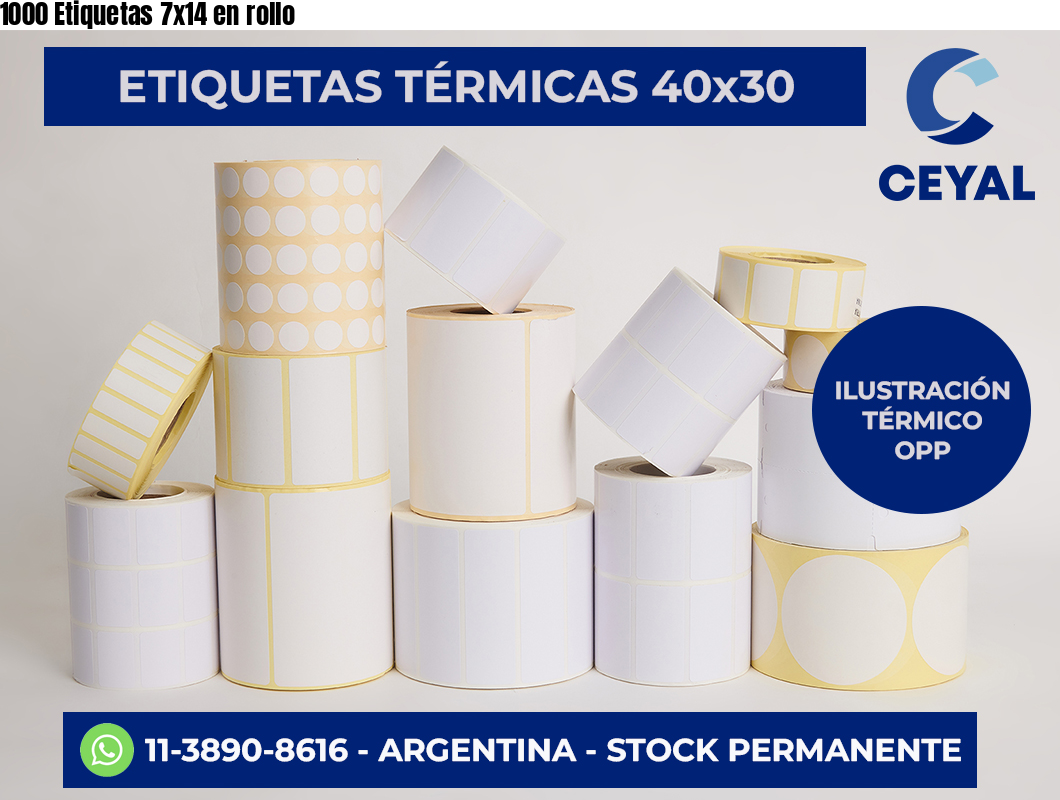 1000 Etiquetas 7×14 en rollo