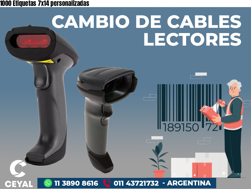 1000 Etiquetas 7x14 personalizadas