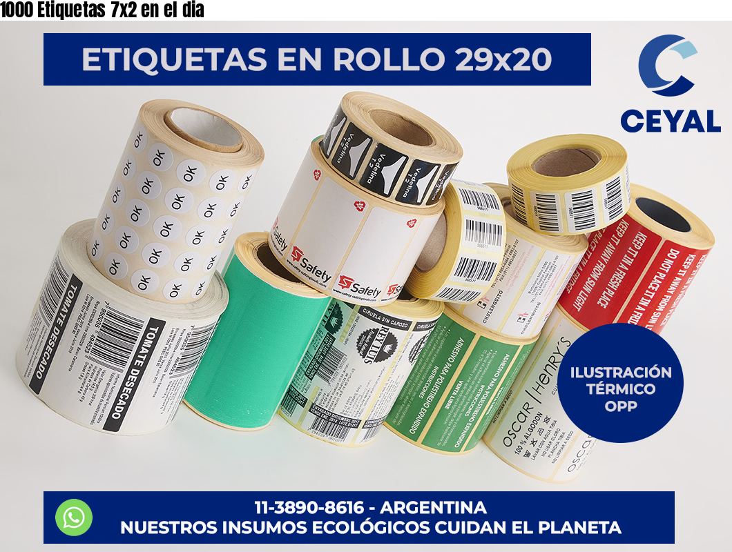 1000 Etiquetas 7×2 en el dia