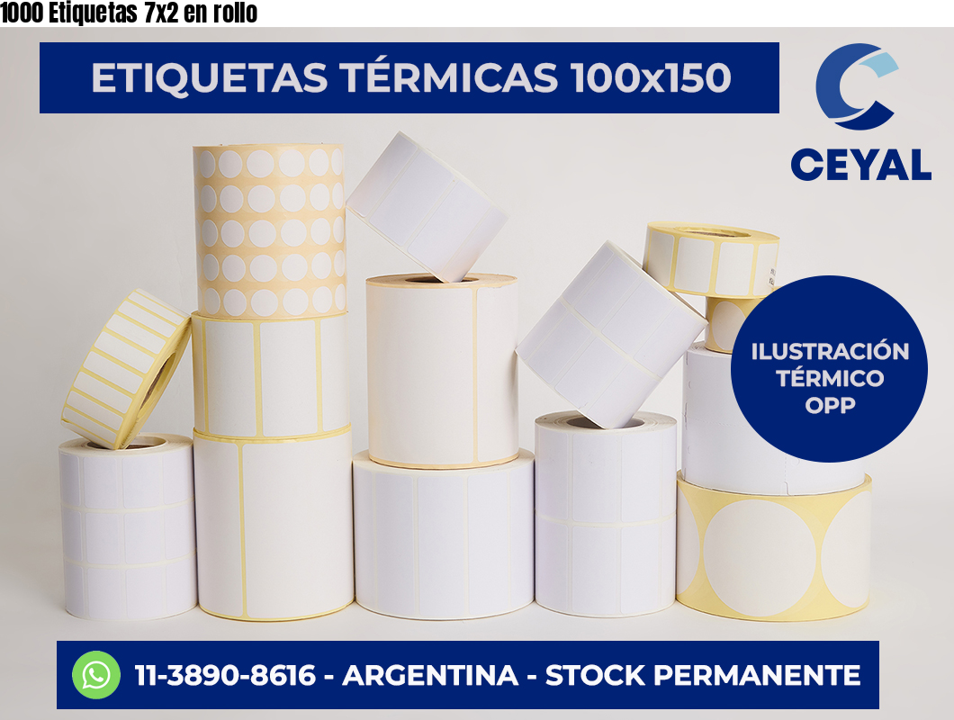 1000 Etiquetas 7×2 en rollo
