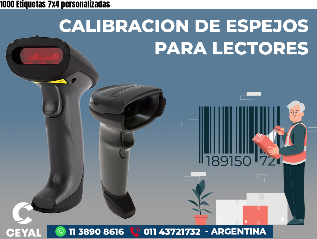 1000 Etiquetas 7x4 personalizadas