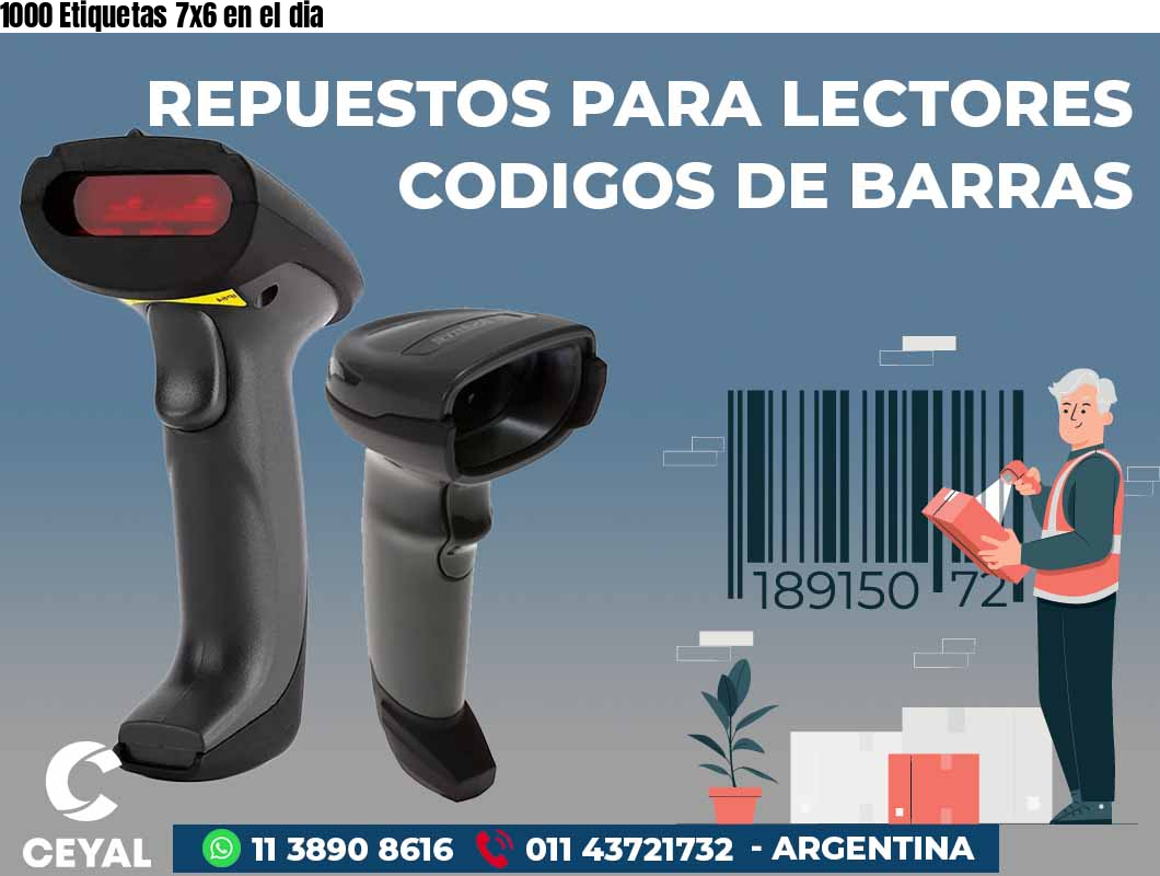 1000 Etiquetas 7x6 en el dia